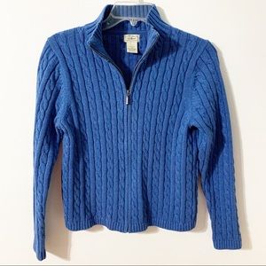 LL Bean Cotton Medium Full Zip Cardigan Sweater